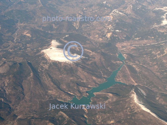 France,Alpes,winter,mountains snow-covered Alpes,aerial image,Provence,Castillon Lake