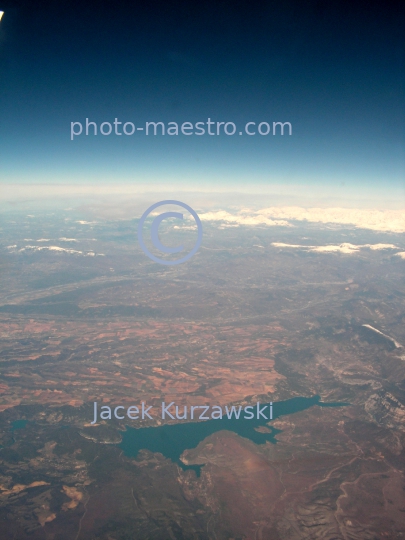 France,Alpes,winter,mountains snow-covered Alpes,aerial image,Provence,lake of Sainte Croix,lake