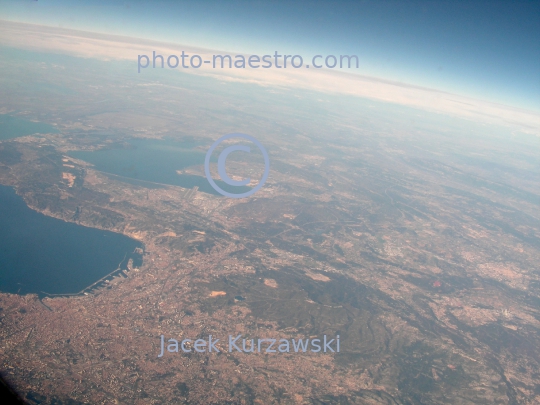 France,Marseille,Gulf of Lion,Alpes,winter,mountains snow-covered Alpes,aerial image,Provence