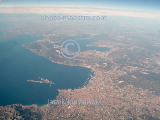 France,Marseille,Gulf of Lion,Alpes,winter,mountains snow-covered Alpes,aerial image,Provence