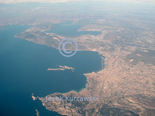 France,Marseille,Gulf of Lion,Alpes,winter,mountains snow-covered Alpes,aerial image,Provence