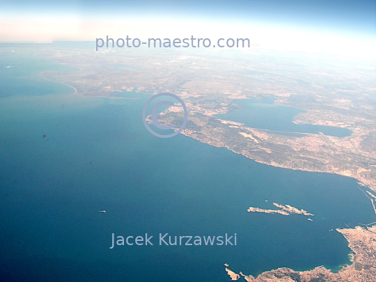 France,Marseille,Gulf of Lion,Alpes,winter,mountains snow-covered Alpes,aerial image,Provence