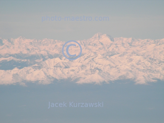 France,massif Mont Blanc,Alpes,winter,mountains snow-covered Alpes,aerial image,flight from Bergamo to Marseille