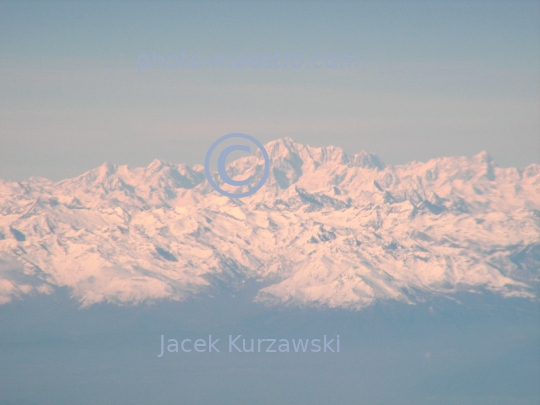 France,massif Mont Blanc,Alpes,winter,mountains snow-covered Alpes,aerial image,flight from Bergamo to Marseille