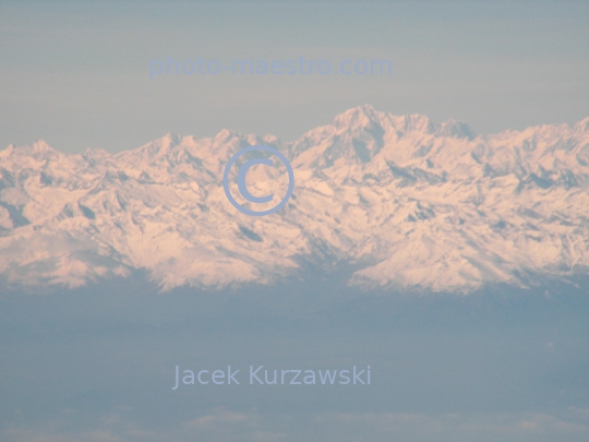 France,massif Mont Blanc,Alpes,winter,mountains snow-covered Alpes,aerial image,flight from Bergamo to Marseille