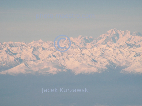 France,massif Mont Blanc,Alpes,winter,mountains snow-covered Alpes,aerial image,flight from Bergamo to Marseille