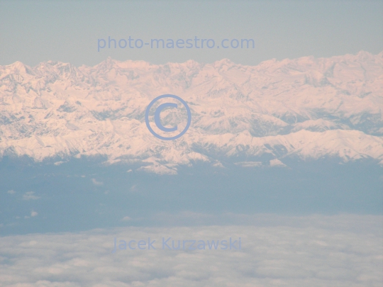 France,massif Mont Blanc,Alpes,winter,mountains snow-covered Alpes,aerial image,flight from Bergamo to Marseille