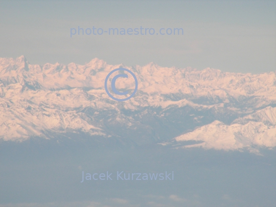 France,massif Mont Blanc,Alpes,winter,mountains snow-covered Alpes,aerial image,flight from Bergamo to Marseille