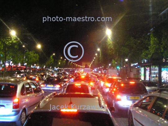 France-Paris-capital city of France-architecture-panoramical view-night-trafic