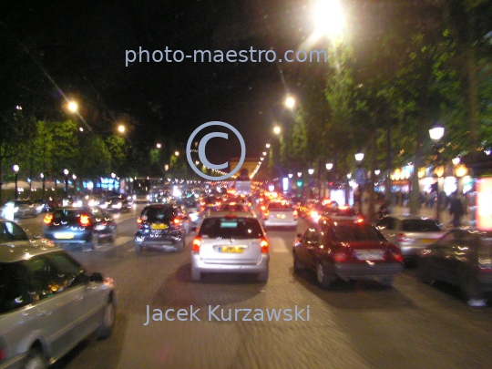 France-Paris-capital city of France-architecture-panoramical view-night-trafic