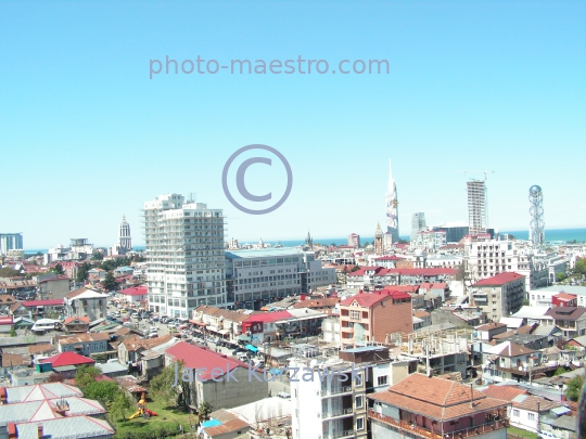 Georgia,Batumi,city center,architecture,buildings ,architecture,panoramical view,Black Sea,aerial image,mountains