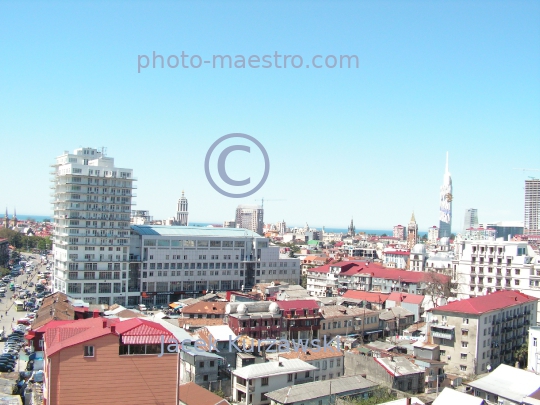 Georgia,Batumi,city center,architecture,buildings ,architecture,panoramical view,Black Sea,aerial image,mountains