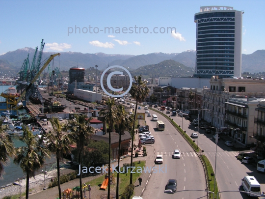 Georgia,Batumi,city center,architecture,buildings ,architecture,panoramical view,boulvard,harbour,port,Black Sea,ships,vessels,aerial image