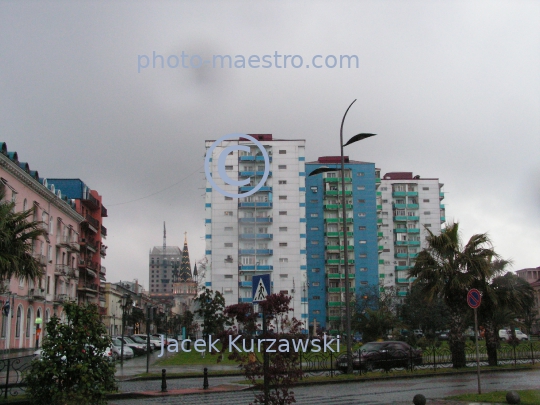 Georgia,Batumi,city center,architecture,buildings,port,harbour,boulvard,twilight,rainy weather,Black Sea