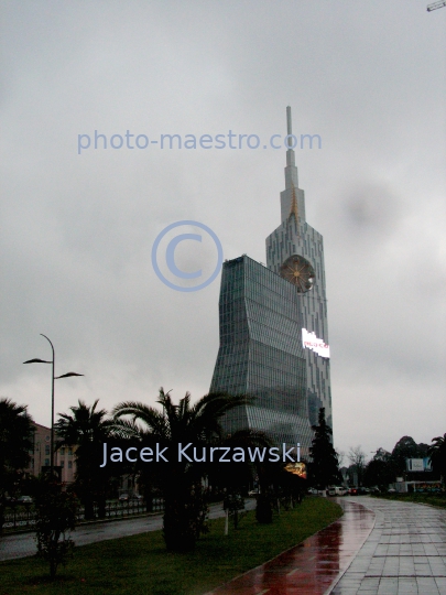 Georgia,Batumi,city center,architecture,buildings,port,harbour,boulvard,twilight,rainy weather,Black Sea