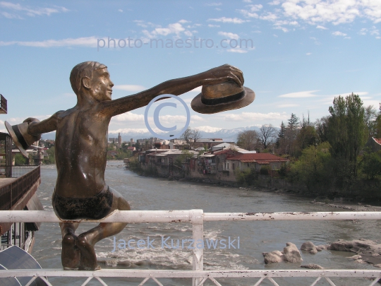 Georgia,Kutaisi,Imeretia Region,architecture,roads,comuniaction,city center,Rioni river,traditional houses,mountains,sculpture,monouments