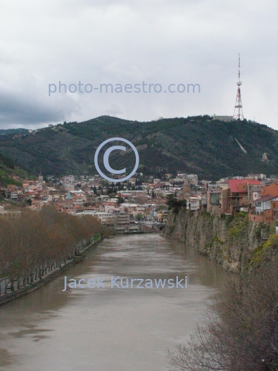 Georgia,Tibilisi,capital city of Georgia,city center,architecture,buildings,Old Town,panoramical image,traditional buildings,Kura river