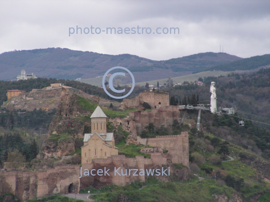 Georgia,Tibilisi,capital city of Georgia,city center,architecture,buildings,Old Town,panoramical image,traditional buildings,temple,Mother Georgia