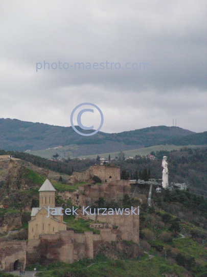 Georgia,Tibilisi,capital city of Georgia,city center,architecture,buildings,Old Town,panoramical image,traditional buildings,temple,Mother Georgia