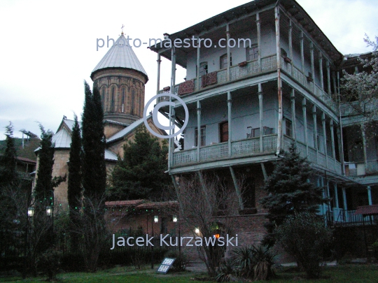 Georgia,Tibilisi,capital city of Georgia,city center,Old Town,architecture,buildings,ilumination.twilight