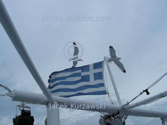 Greece-Aegean Sea-Greek flag-Sea