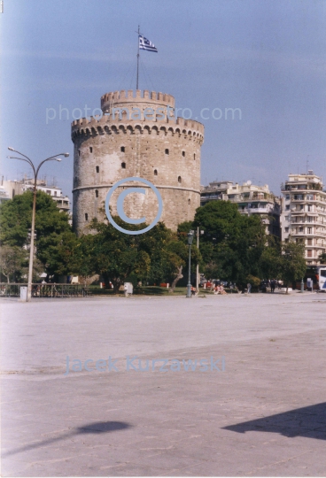 Greece,Thessaloniki,Makedonia,White Tower,harbour,medieval architecture,history