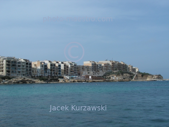 Malta,Gozo,beach,Xwejni Bay,buildings,village,sea