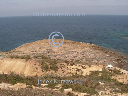 Malta,Gozo,beach,Xwejni Bay,Salt Pans