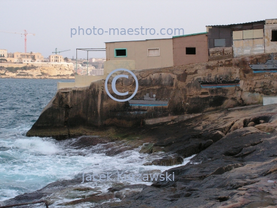 Malta,Valetta,seashore,sea,twilight,stormy weather