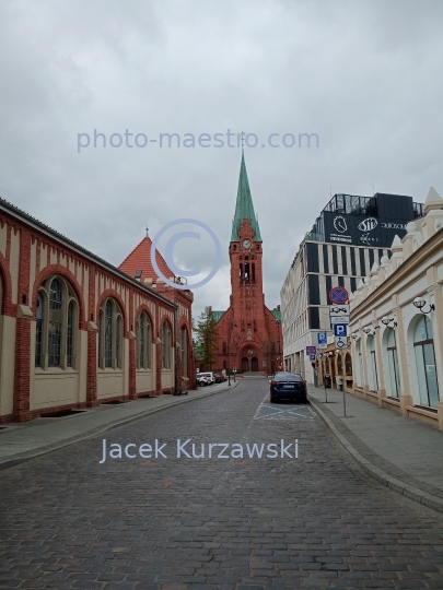 Poland,Bydgoszcz,Kuyavian-Pomeranian Voivodeship,architecture,city center,IXIc architecture,neoghotic style,butchery market building,St Andrew Church