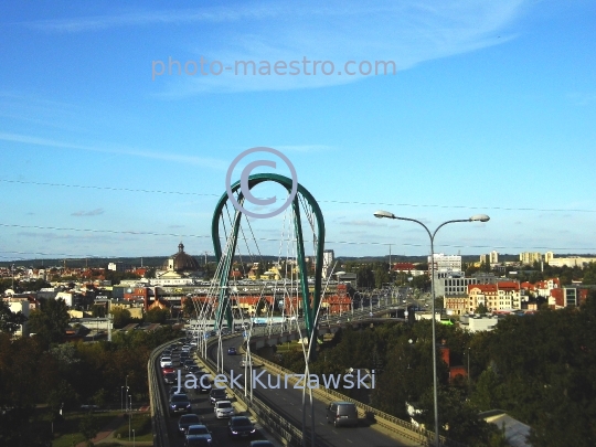 Poland,Bydgoszcz,Kuyavian-Pomeranian Voivodeship,architecture,City center,University Bridge,aerial view