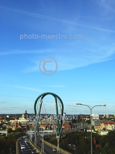 Poland,Bydgoszcz,Kuyavian-Pomeranian Voivodeship,architecture,City center,University Bridge,aerial view