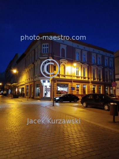 Poland,Bydgoszcz,Kuyavian-Pomeranian Voivodeship,Old Town,architecture,Dworcowa.,architecture,twilight