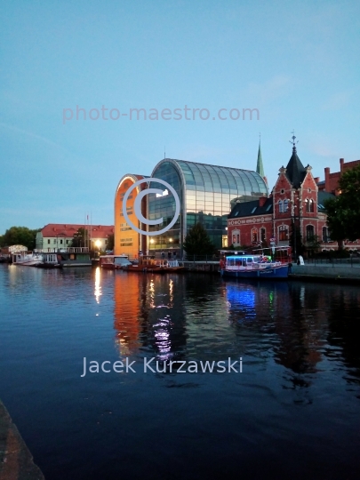 Poland,Bydgoszcz,Kuyavian-Pomeranian Voivodeship,Old Town,architecture,Lloyd's Palace,twilight,sunset,Brda river