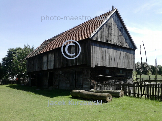 Poland,Dziekanowice,Greater Poland Voivodeship,architecture,wooden buildings,museum,panoramical view,etnography