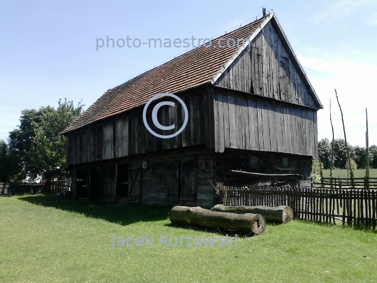 Poland,Dziekanowice,Greater Poland Voivodeship,architecture,wooden buildings,museum,panoramical view,etnography