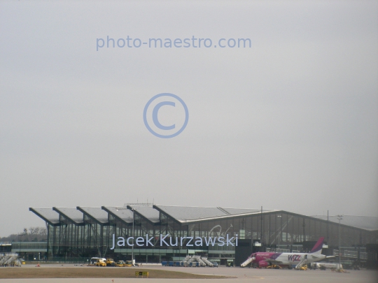 Poland,Gdansk,Pomeranian Voivodeship,landscape,panoramical view,aerial view,aerial image,area of Tricity,Airport