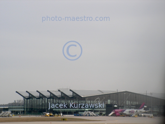 Poland,Gdansk,Pomeranian Voivodeship,landscape,panoramical view,aerial view,aerial image,area of Tricity,Airport