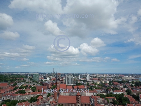 Poland,Gdansk,Pomeranian Voivodeship,landscape,panoramical view,architecture,monouments,history,city center,aerial view.panoramical view