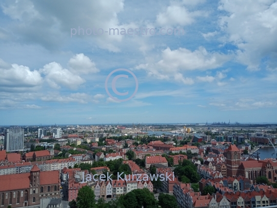 Poland,Gdansk,Pomeranian Voivodeship,landscape,panoramical view,architecture,monouments,history,city center,aerial view.panoramical view