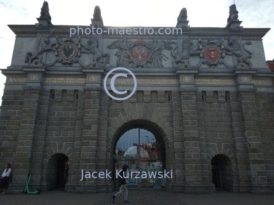 Poland,Gdansk,Pomeranian Voivodeship,landscape,panoramical view,architecture,monouments,history,Old Town,Gate