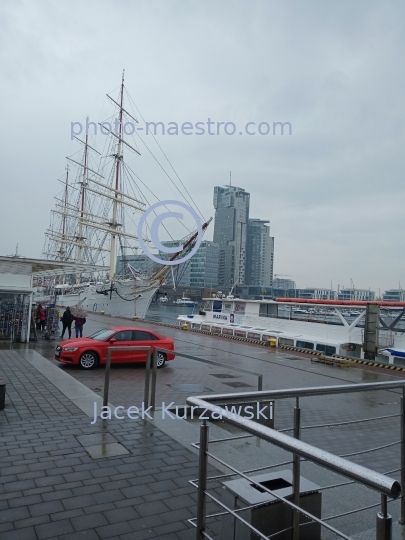 Poland,Gdynia,Pomeranian Voivodeship,Baltic Sea,port,harbour,buildings,city center,architecture,vessels,ships,spring