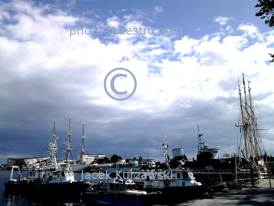 Poland,Gdynia,Pomeranian Voivodeship,Baltic Sea,port,harbour,buildings,city center,architecture,yachts,museum,recreation,panoramaical view