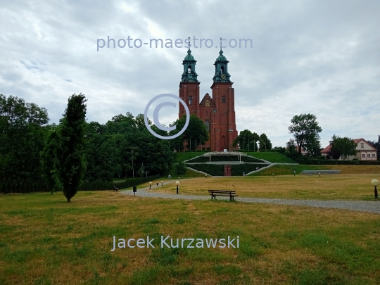 Poland,Gniezno,Greater Poland Voivodeship,architecture,panoramical view,city center,monuments,Cathedra,medieval architecture