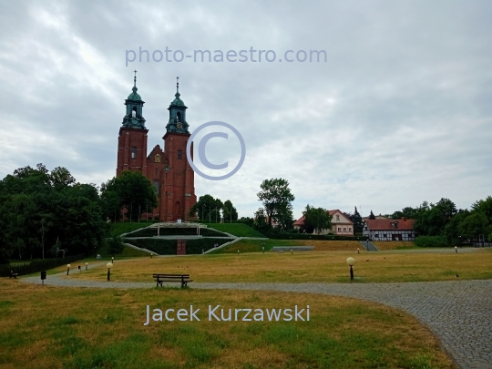 Poland,Gniezno,Greater Poland Voivodeship,architecture,panoramical view,city center,monuments,Cathedra,medieval architecture