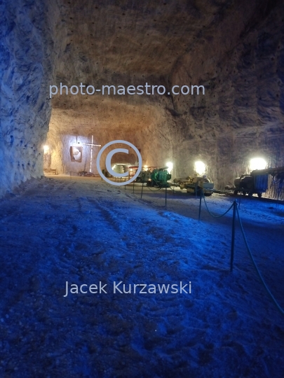 Poland,Klodawa,Greater Poland Voivodeship,salt,mine,ilumination,route,decoration,chamber.ilumination,cross