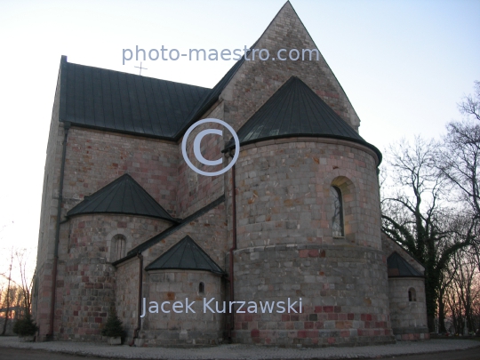 Poland,Kruszwica,Kuyavian-Pomeranian Voivodeship,Colegial Church,Roman art,architecture,monuments,twilight,ambience