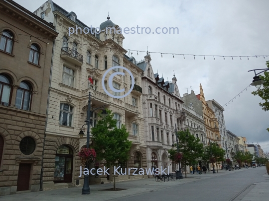 Poland,Lodz,Lodz Voivodeship,architecture,monuments,panoramical view,city center,Piotrkowska Str,art nouveau