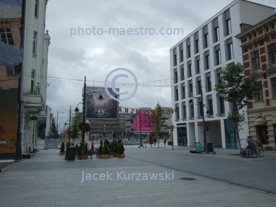 Poland,Lodz,Lodz Voivodeship,architecture,monuments,panoramical view,city center,Piotrkowska Str,art nouveau