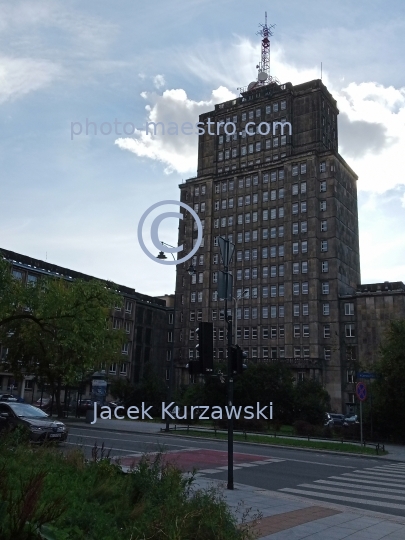 Poland,Lodz,Lodz Voivodeship,architecture,monuments,panoramical view,city center,television building